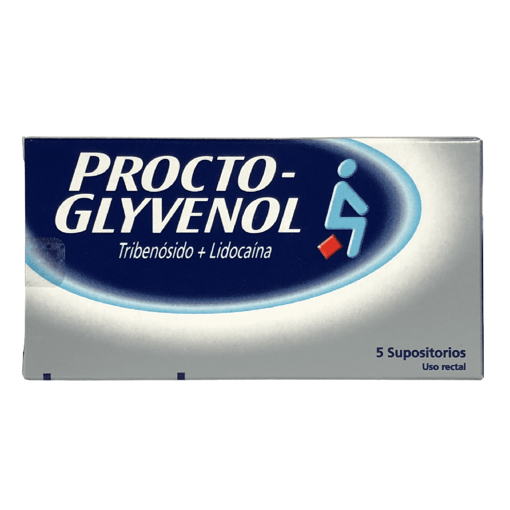 Procto-Glyvenol (Tribenosido+Lidocaina) Caja x 5 Supositorios (GSK)