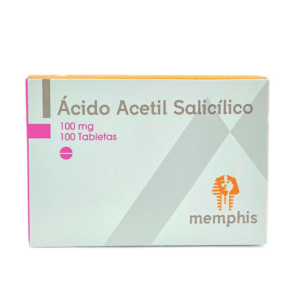 Acido Acetil Salicilico 100mg Tabletas Caja x 100 (Memphis)