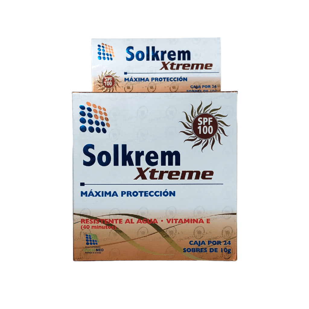 Solkrem Xtreme (Protector Solar Spf 100) Sachet 10 Gr Pague 20 Lleve 24 Und (Flora Lab)