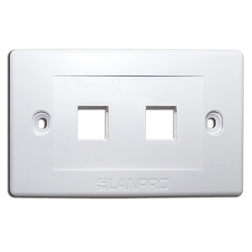 [LP3317H2WH] Faceplate horizontal de dos slot color blanco